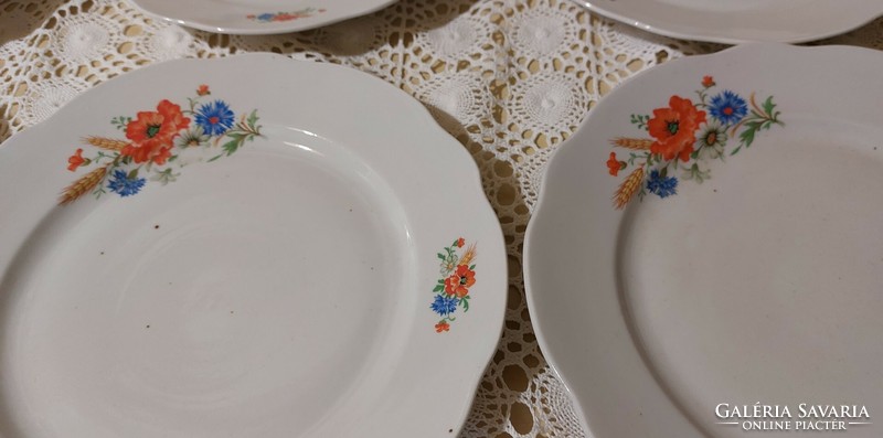 Zsolnay, plates with a rare poppy-cornflower pattern