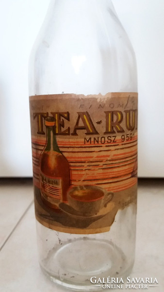 Régi likőrös rumos italos címkés üveg Boszorkánycsepp retro Tea-rum Borbolett 3 db