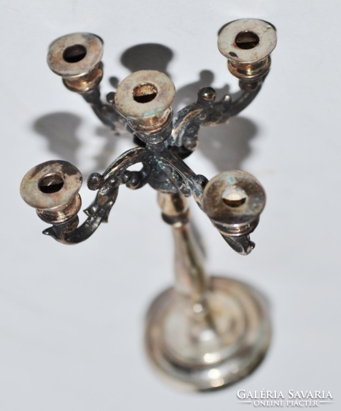 Ezüst gyertyatartó, miniatűr magyar ezüstjellel