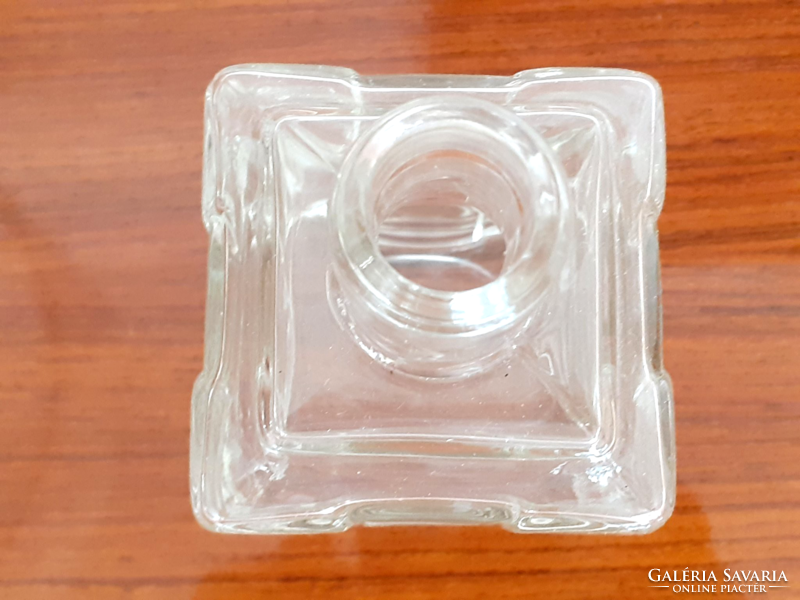 Old zwack glass square bottle 17 cm