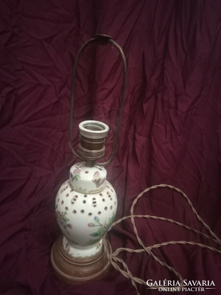 Antique 1920s Victorian Herend lamp with original pendant switch and textile cord