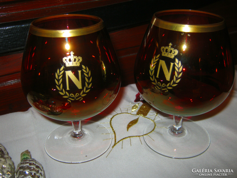 Retro  kristály Napóleon konyakos pohár
