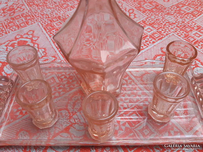 Art deco liqueur set with 5 glasses