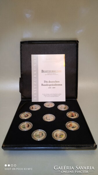 Ritkaság! Németország "Szövetségi elnökök"  10 különböző érme érem díszdobozban limitált kiadás