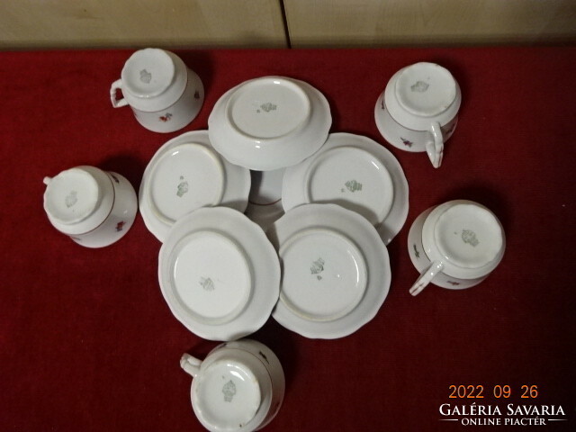 Zsolnay porcelain, antique, shield seal, elf-eared coffee cup + coaster. He has! Jokai.