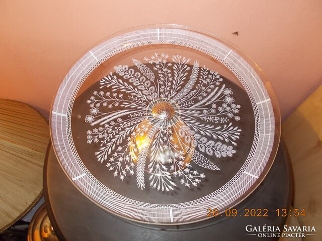 S22-41 silver-plated filigree-painted glass tray