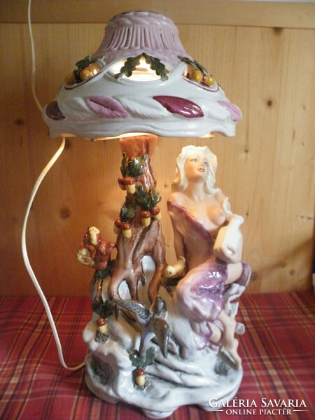 Roceram alba julia hand-painted Romanian porcelain large bedside lamp