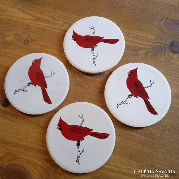 Bird coaster in good condition 4 pieces Northern Cardinal Ohio