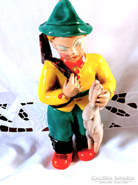 Extremely rare h. Mária Rahmer rabbit hunter ceramic