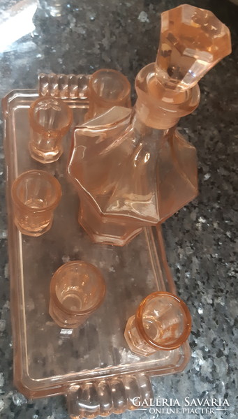 Art deco liqueur set with 5 glasses