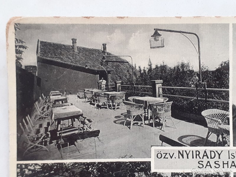 Régi képeslap Sashalom Nyirády étterem vendéglő fotó levelezőlap