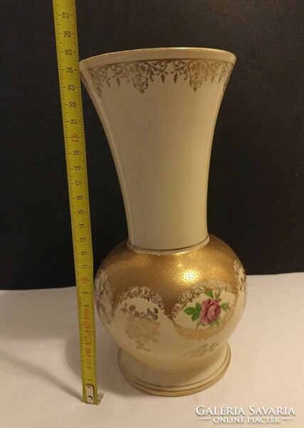 L Handarbeit Rózsás-aranyozott váza 25 cm magas