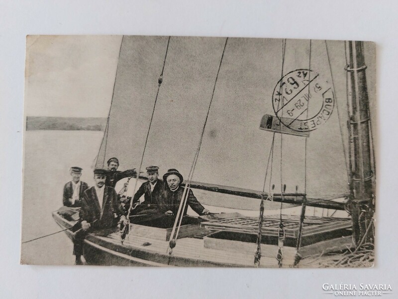 Régi képeslap 1952 fotó levelezőlap vitorlás hajó