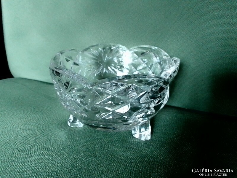 Molded glass base bowl, offering, thick wall