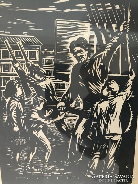 Woodcut by Zoltán Váli !!!