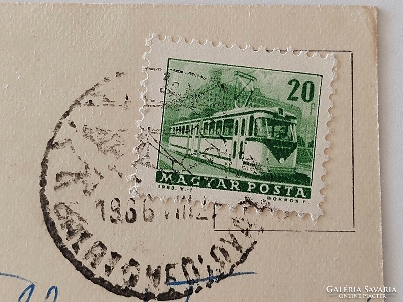 Régi képeslap 1966 fotó levelezőlap Balatonföldvár moló hajók