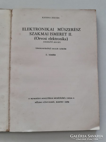 Könyv orvosi elektronika 1976 elektronikai műszerész régi szakkönyv