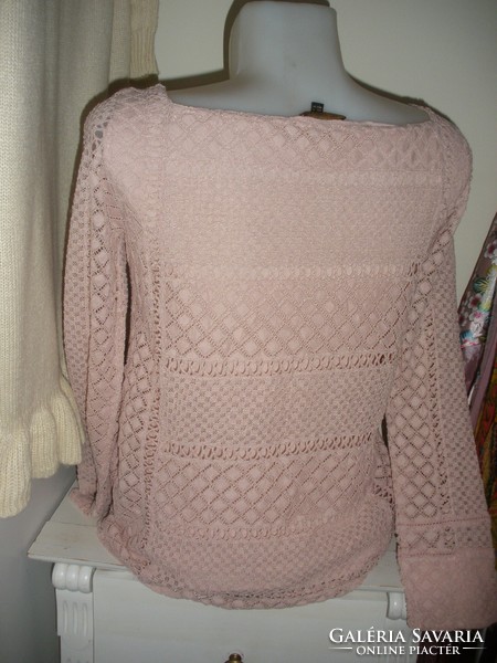 Massimo dutti pastel pink lace top, blouse