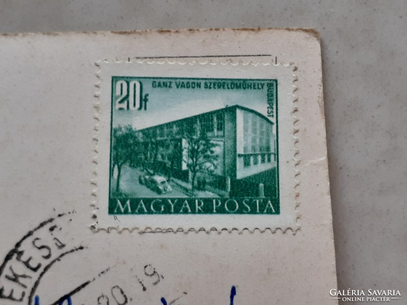 Régi képeslap 1959 Békéscsaba utcarészlet fotó levelezőlap