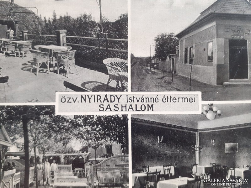 Régi képeslap Sashalom Nyirády étterem vendéglő fotó levelezőlap