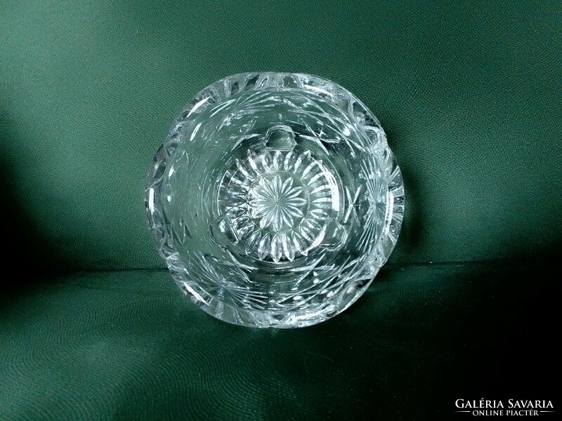 Molded glass base bowl, offering, thick wall