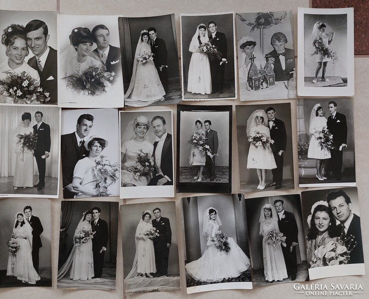 Régi esküvői fotó 30 db gyűjtemény vintage menyasszony vőlegény fénykép