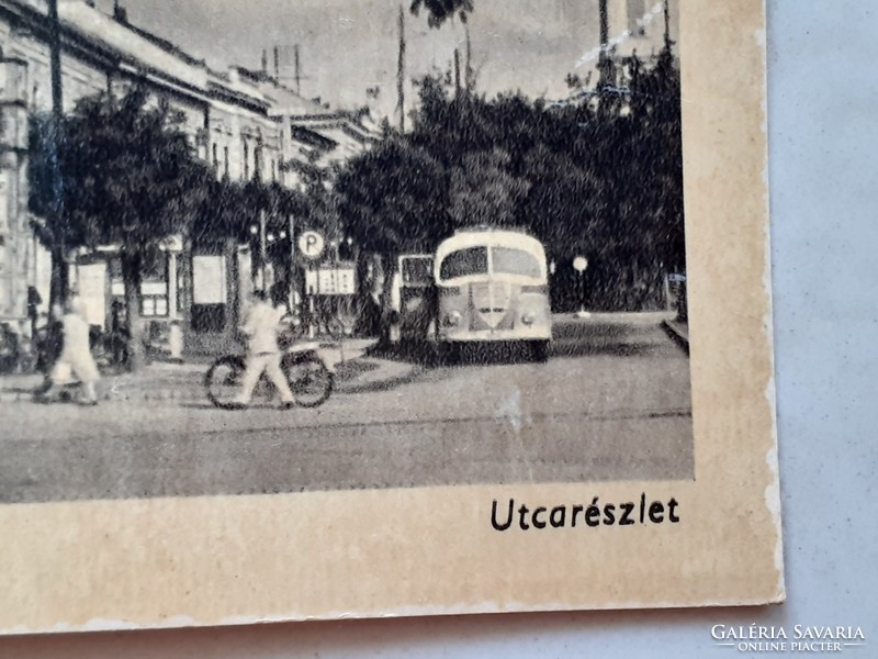 Old postcard 1959 békéscsaba street scene photo postcard