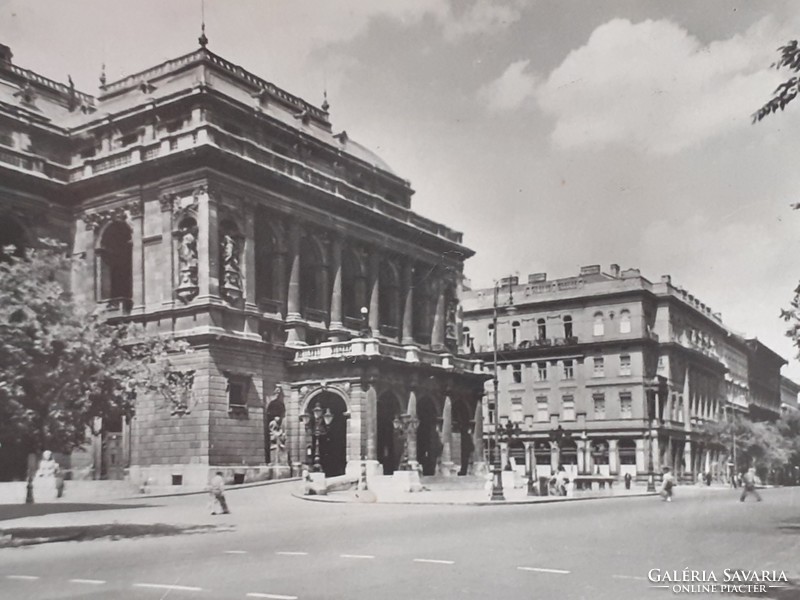 Régi képeslap Budapest Operaház Andrássy út fotó levelezőlap