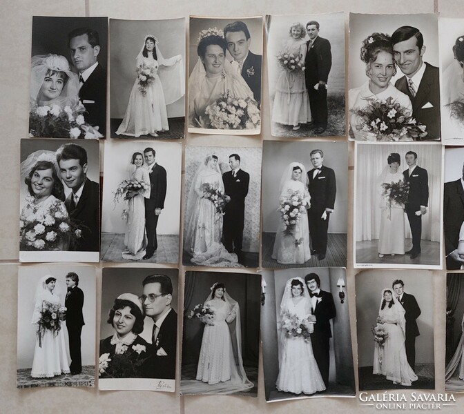 Régi esküvői fotó 30 db gyűjtemény vintage menyasszony vőlegény fénykép