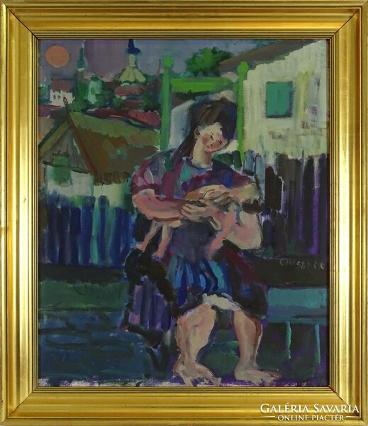 1K586 XX. századi művész GIUSSANO : Anya gyermekével