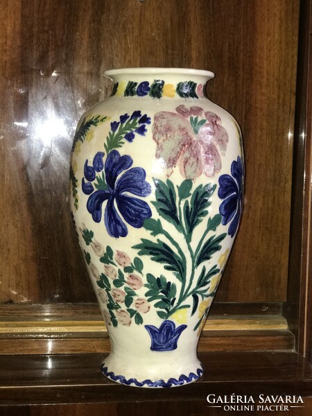 Large hand-painted floor lamp and vase