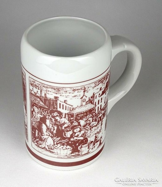 Plain porcelain beer mug marked 1K647 14 cm