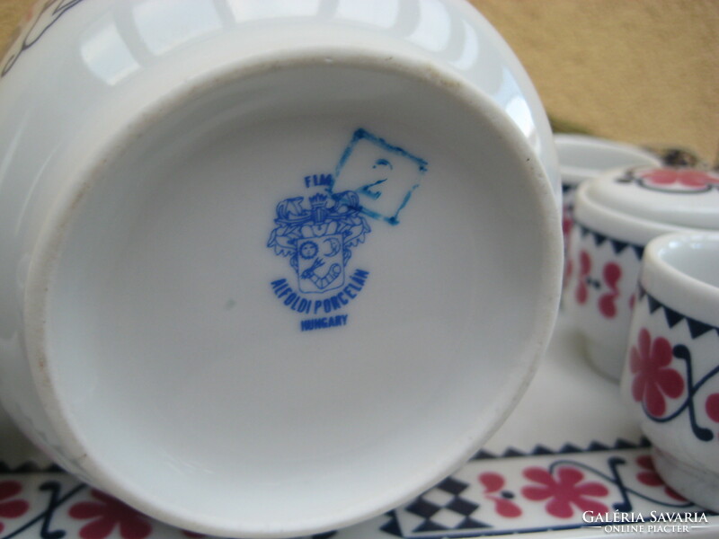 Alföldi Porcelángyár  , retro pálinkás készlet , tálcán