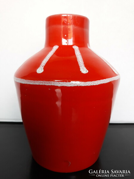 Retro red ceramic vase