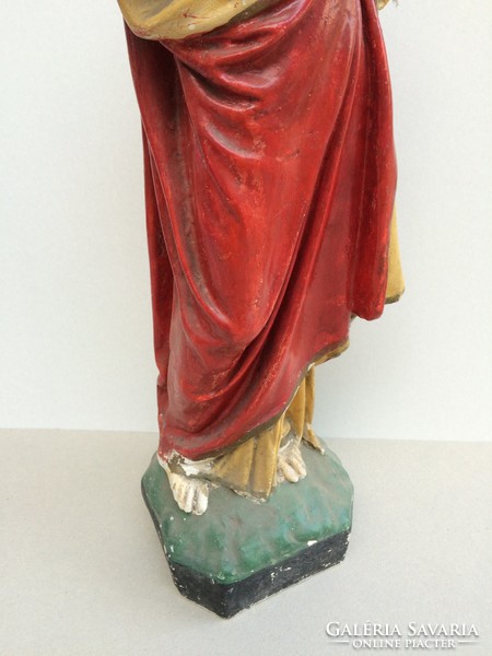 Old vintage heart of Jesus plaster statue 65 cm