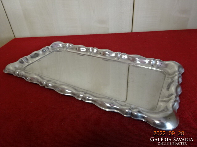 Antique silver-plated metal tray, size: 32.5 x 17 cm. He has! Jokai.
