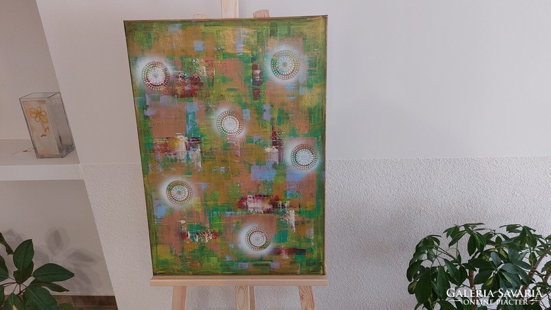 (K) exquisitely crafted suggestive abstract painting 50x70 cm (marked)