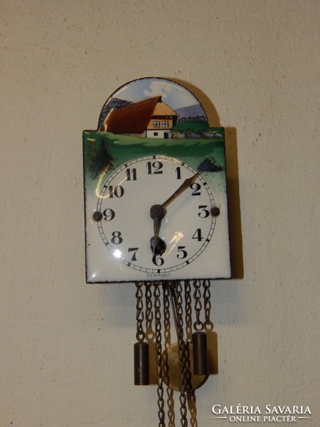 Mini enamel pendulum clock - also video!