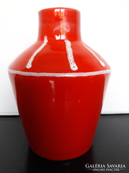 Retro red ceramic vase