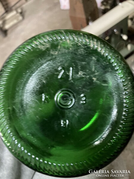 Green bottle with buckle
