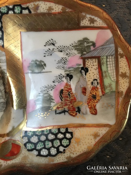 Csodálatos Kutani Japán dupla-tálka, 1890-1914