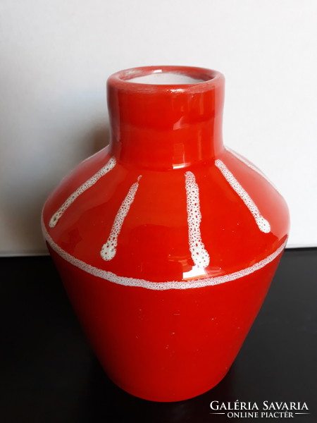 Retro red ceramic vase