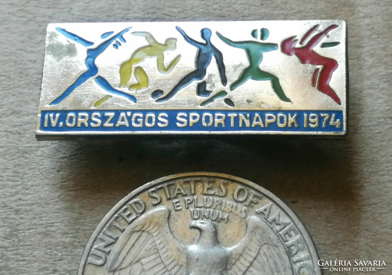 Úttörő - Országos Sportnapok 1974 jelvény Ritkább