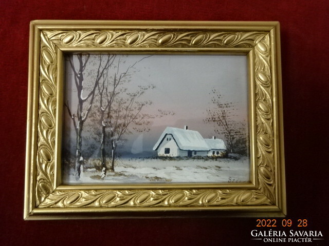 Winter landscape, with Széch sign, watercolor. He has! Jokai.