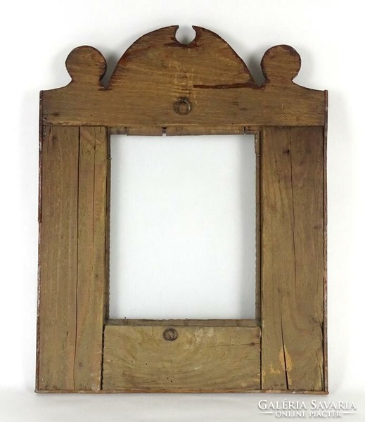 1K592 old monogrammed i. World War Veteran Military Work Carved Photo Frame 1915