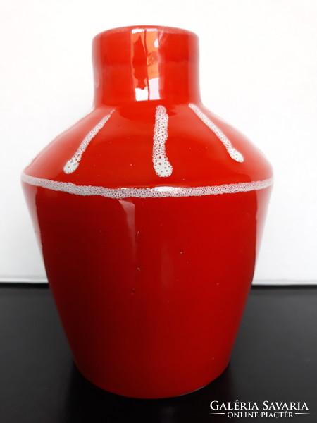 Retro red ceramic vase