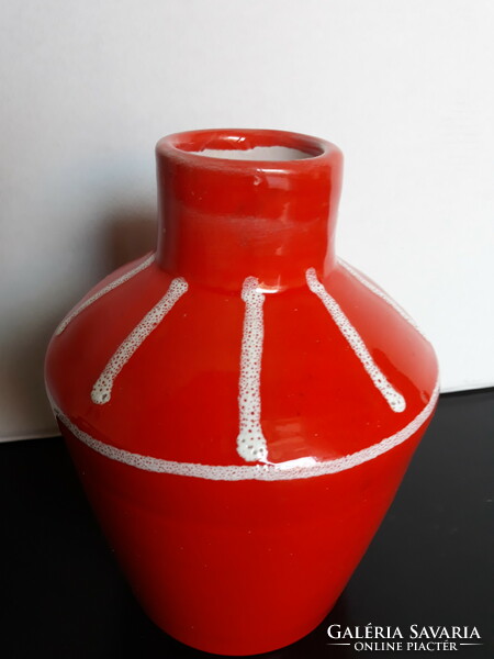 Retro red ceramic vase