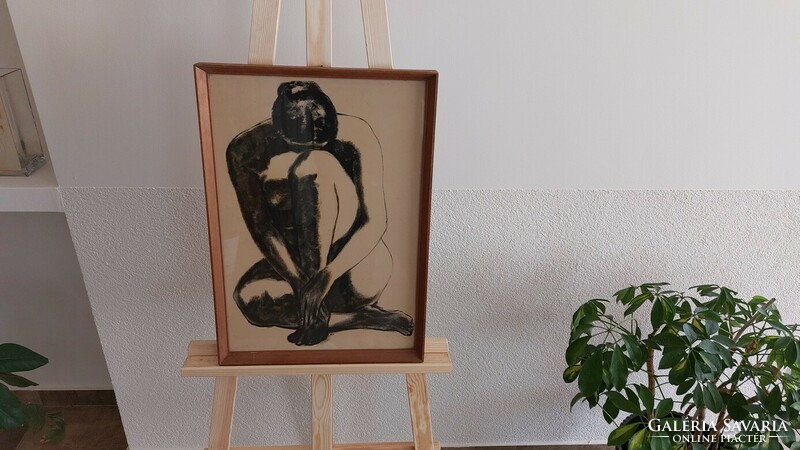 (K) k. H. Ara nude lithograph (?) 38X55 cm with frame