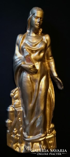 DT/163 - Szent Borbála, aranyozott bronz falidísz