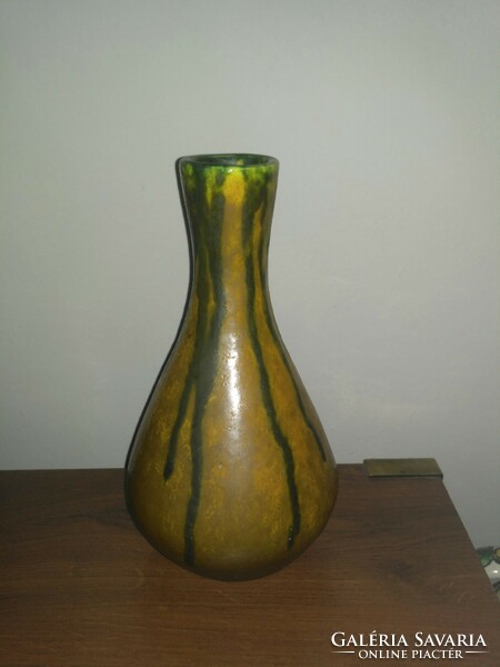 Retro, glazed ceramic vase - Péter Ferenc